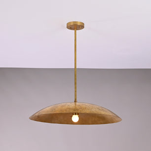 24 inches Brass Disc Pendant Ceiling Light Mid Century Style Raw Brass Lamp Fixture by Brass Leaf Studio 32408