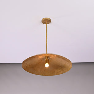 24 inches Brass Disc Pendant Ceiling Light Mid Century Style Raw Brass Lamp Fixture by Brass Leaf Studio 32408