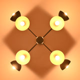 Modern Black and Gold 8-Light Chandelier – Industrial Pendant Lamp Casting Warm Light