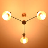 6-Light Modern Black and Brass Pendant – Cone Shade Chandelier Lit in Warm Tone