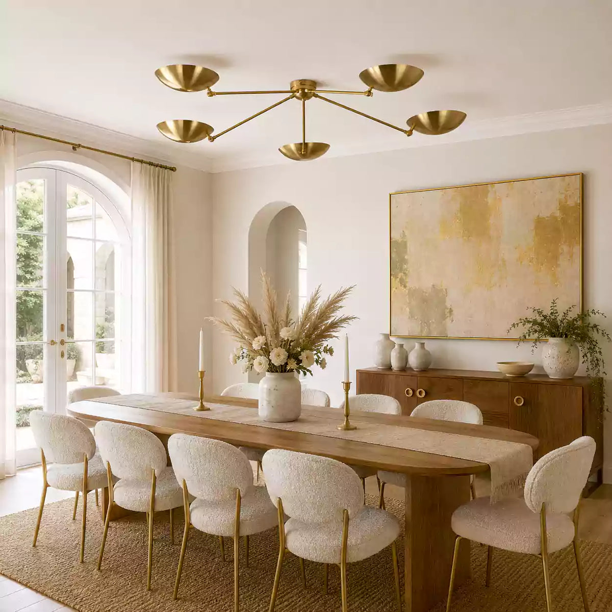 Tokyo Discus  - Flush Mount Uplifting Ceiling Chandelier - 5 Lights - 32459