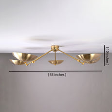 Flush Mount Brass Chandelier 24