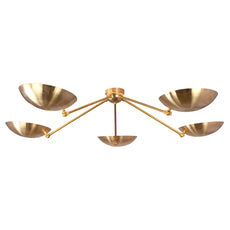 Flush Mount Brass Chandelier 24