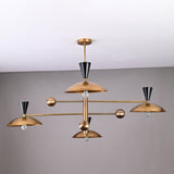 Modern Brass Chandelier – Customizable Mid-Century Modern Ceiling Light Fixture - 32463
