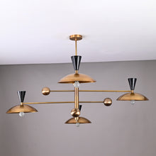 Modern Brass Chandelier – Customizable Mid-Century Modern Ceiling Light Fixture - 32463
