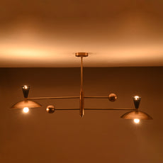 Minimalist Brass Chandelier – Custom Mid-Century Modern Ceiling Light Fixture - 32464