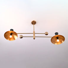 Minimalist Brass Chandelier – Custom Mid-Century Modern Ceiling Light Fixture - 32464