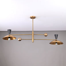 Minimalist Brass Chandelier – Custom Mid-Century Modern Ceiling Light Fixture - 32464