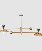 Diabolo 4-Light Brass Chandelier Mid-Century Modern Industrial Ceiling Light Customizable Finish Brass Leaf Studio 32464