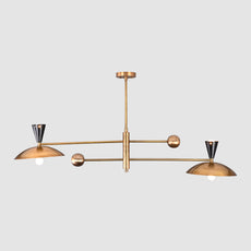 Minimalist Brass Chandelier – Custom Mid-Century Modern Ceiling Light Fixture - 32464
