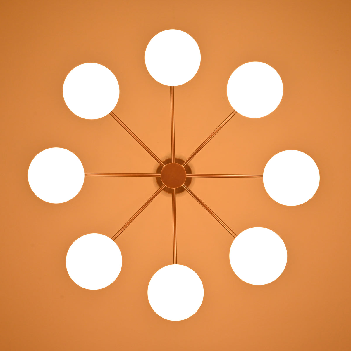 Modern Brass Chandelier – Customizable Mid-Century Ceiling Light - 32465