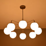 Modern Brass Chandelier – Customizable Mid-Century Ceiling Light - 32465
