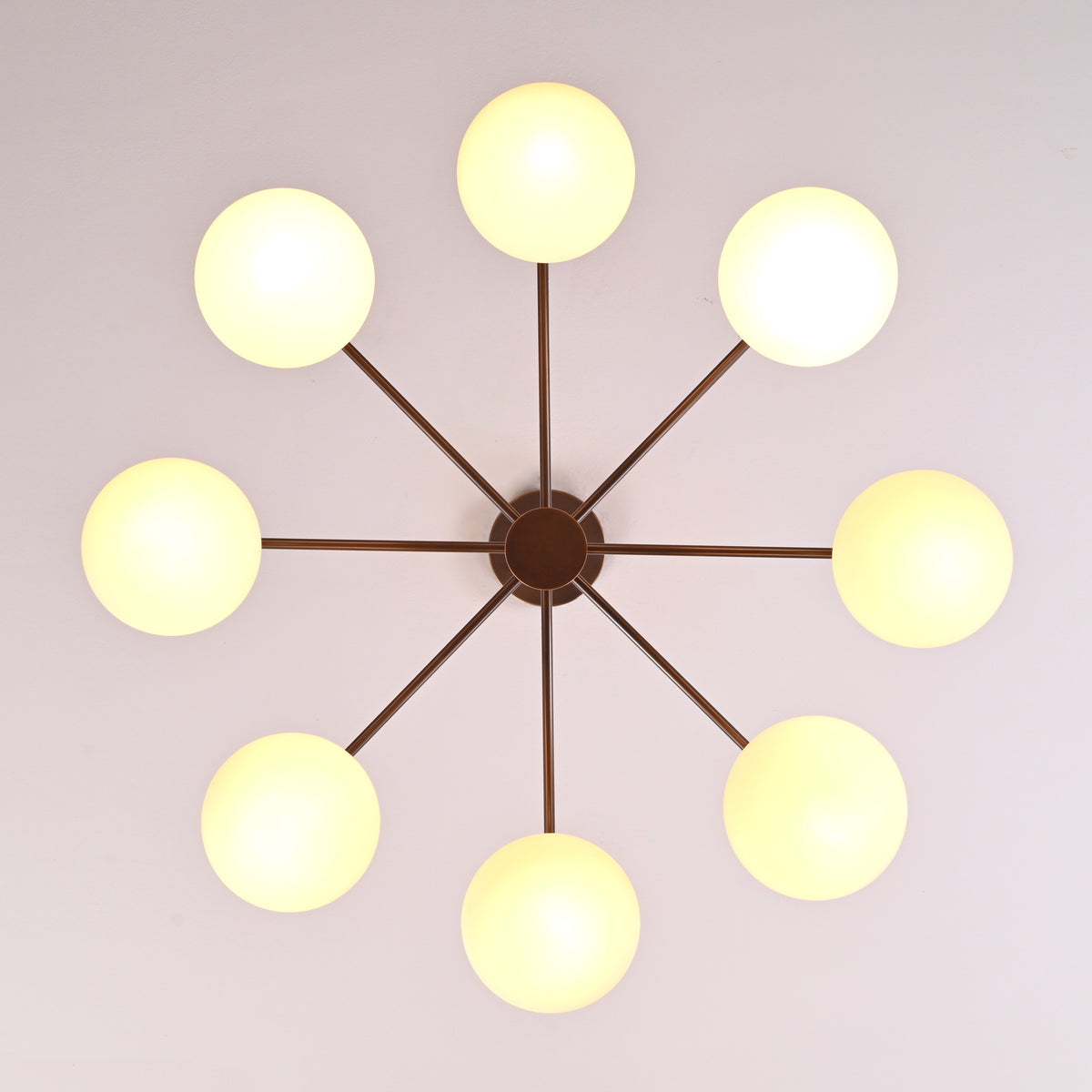 Modern Brass Chandelier – Customizable Mid-Century Ceiling Light - 32465