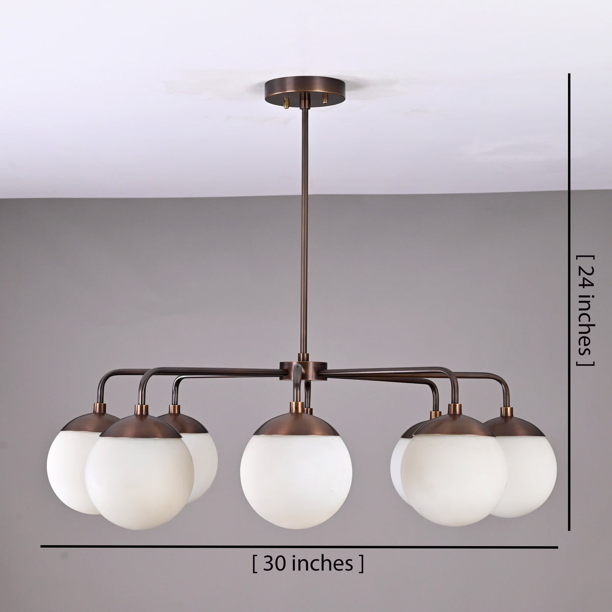 Modern Brass Chandelier – Customizable Mid-Century Ceiling Light - 32465