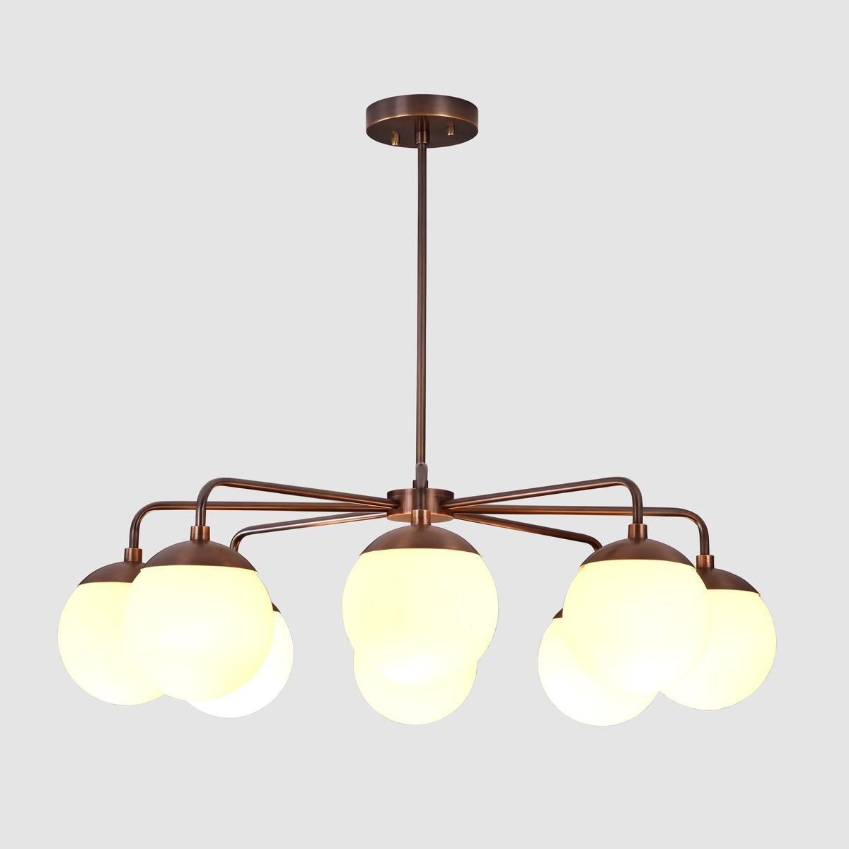 Modern Brass Chandelier – Customizable Mid-Century Ceiling Light - 32465