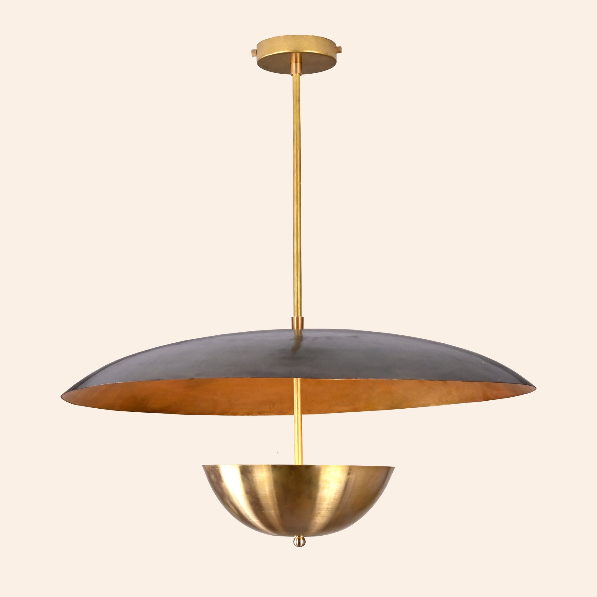 Brass Disc Style CHANDELIER 30" Industrial Lighting Fixture Raw Brass and Blackened Brass Finish Custom Finishes Available 32466