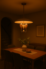 Raw Brass Disc Pendant Light – 3-Light Cone Chandelier | Handmade Brass Ceiling Fixture (24