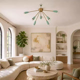 Monaco Nova - Flush Mount Brass Chandelier - 8 Lights - 32477