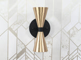 Mid-Century Modern Brass Wall Sconce | Double Cone Light | Customizable Handcrafted Fixture - 32501