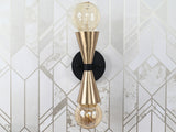 Mid-Century Modern Brass Wall Sconce | Double Cone Light | Customizable Handcrafted Fixture - 32501