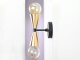 Mid-Century Modern Brass Wall Sconce | Double Cone Light | Customizable Handcrafted Fixture - 32501