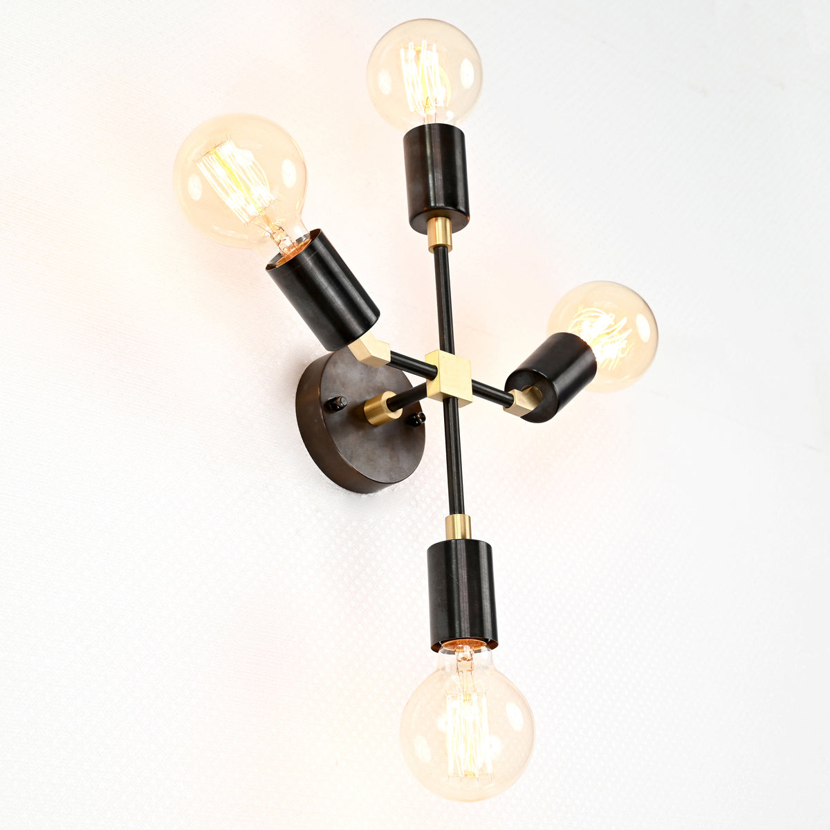 Customizable Mid-Century Modern Brass Wall Sconce | Handcrafted Industrial Design Light - 32503