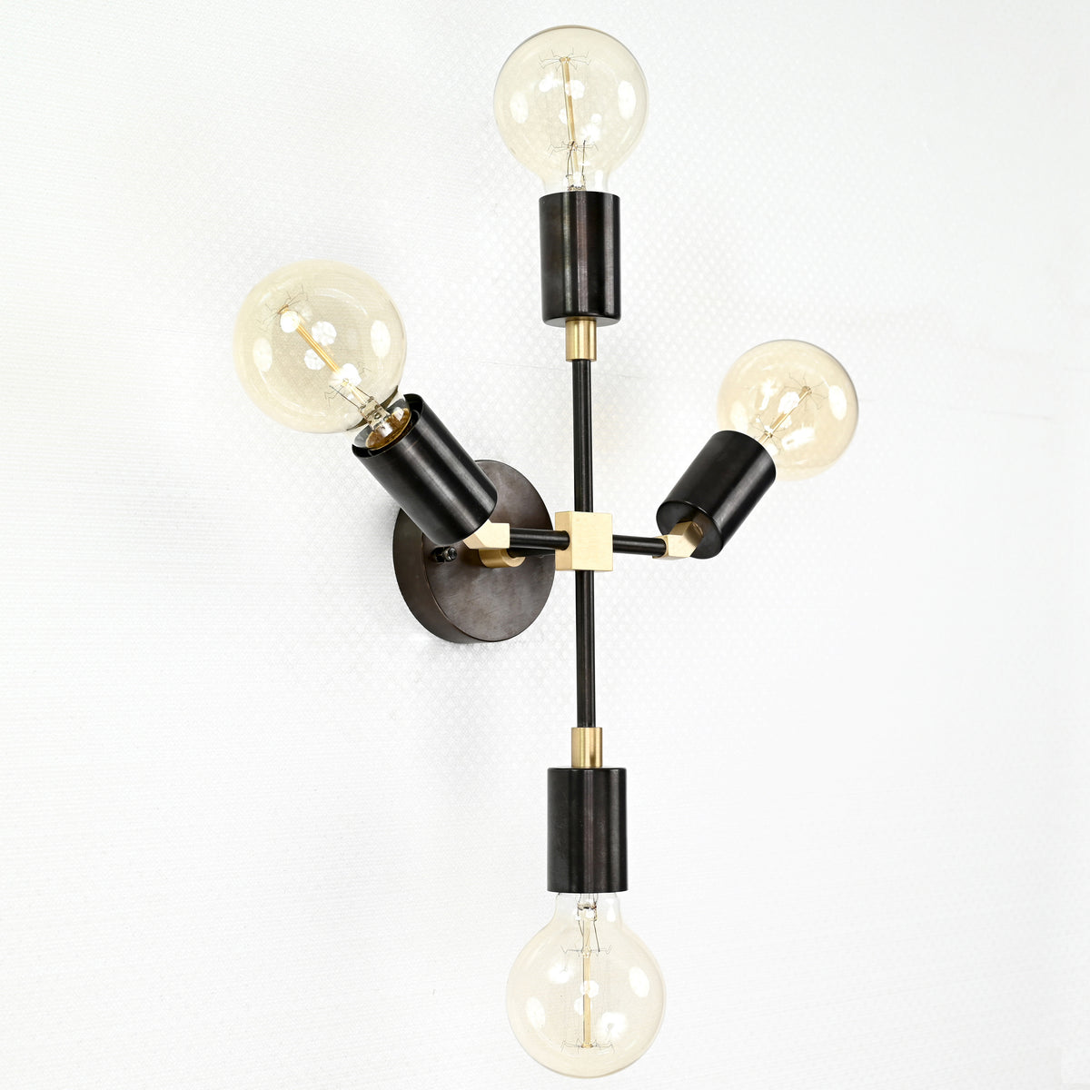 Customizable Mid-Century Modern Brass Wall Sconce | Handcrafted Industrial Design Light - 32503