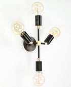 4 Light Brass Bare Bulb Wall Sconce Light Fixture - 32503