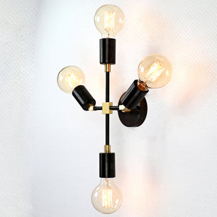 4 Light Brass Bare Bulb Wall Sconce Light Fixture - 32503