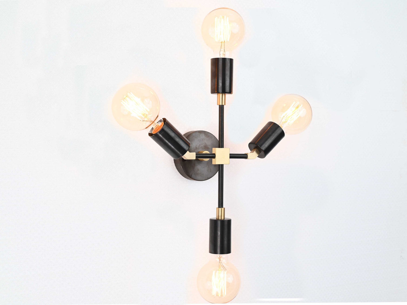 Customizable Mid-Century Modern Brass Wall Sconce | Handcrafted Industrial Design Light - 32503