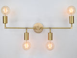 Berlin Axis 4-light brass wall sconce by Brass Leaf Studio