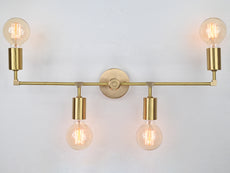 Customizable Brass Wall Sconce | Mid-Century Modern Linear Light Fixture Design - 32506