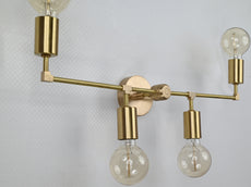 Customizable Brass Wall Sconce | Mid-Century Modern Linear Light Fixture Design - 32506