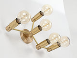 Asymmetric mid-century brass wall sconce - Berlin Axis
