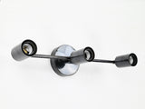Minimal three-light brass wall lamp with E26 bulb holders
