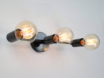 Customizable Industrial Brass Wall Sconce | Sleek 3-Light Modern Design Fixture for Stylish Interiors - 32508
