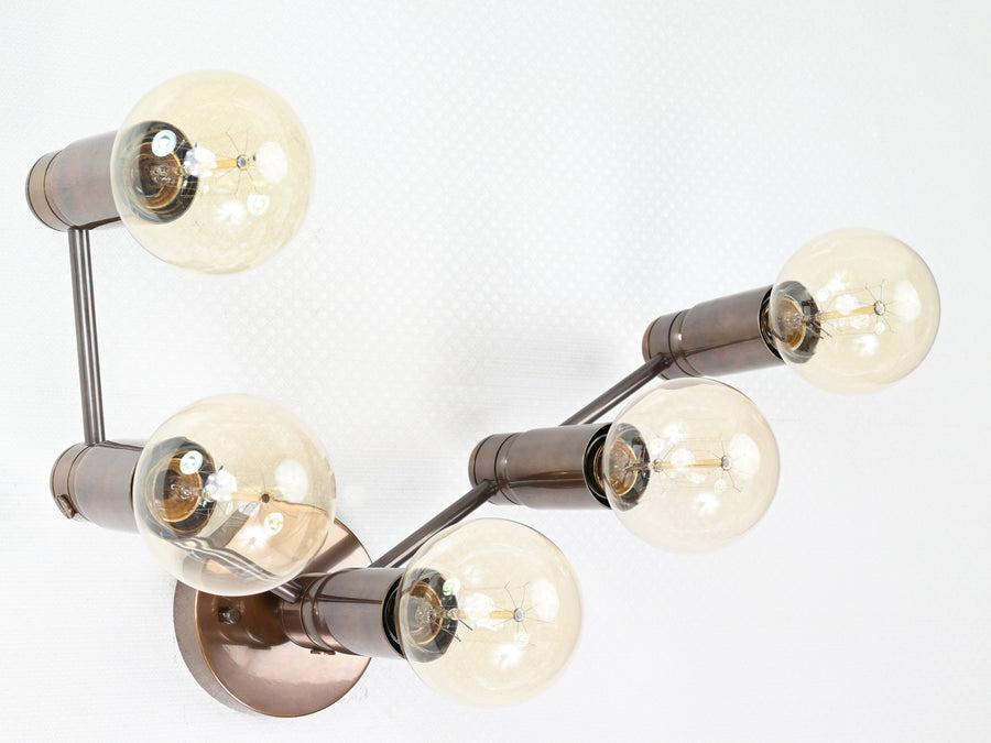 Customizable Modern Brass Wall Sconce | Geometric Mid-Century Design Accent for Interior Walls - 32511
