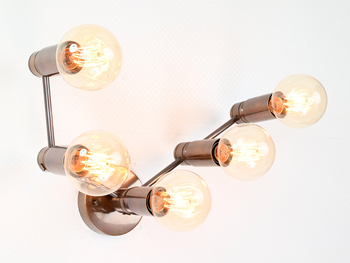Berlin Axis 5-light brass wall sconce by Brass Leaf Studio