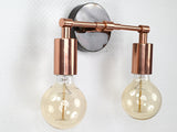 Mid-century two-light brass wall light - Milan Halo
