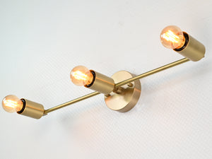 Minimalist Linear Brass Wall Sconce | Customizable Modern Accent Fixture for Contemporary Interiors - 32521