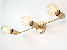 Minimalist Linear Brass Wall Sconce | Customizable Modern Accent Fixture for Contemporary Interiors - 32521