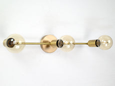 Minimalist Linear Brass Wall Sconce | Customizable Modern Accent Fixture for Contemporary Interiors - 32521