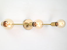 Minimalist Linear Brass Wall Sconce | Customizable Modern Accent Fixture for Contemporary Interiors - 32521