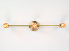 Minimalist Linear Brass Wall Sconce | Customizable Modern Accent Fixture for Contemporary Interiors - 32521