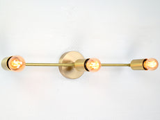 Minimalist Linear Brass Wall Sconce | Customizable Modern Accent Fixture for Contemporary Interiors - 32521