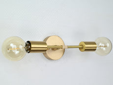 Sleek Minimal Brass Wall Sconce | Customizable Modern Accent Light Fixture for Refined Interiors - 32522