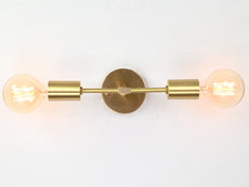 Sleek Minimal Brass Wall Sconce | Customizable Modern Accent Light Fixture for Refined Interiors - 32522