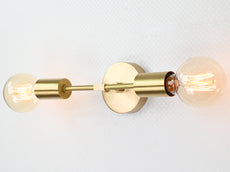 Sleek Minimal Brass Wall Sconce | Customizable Modern Accent Light Fixture for Refined Interiors - 32522