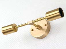 Sleek Minimal Brass Wall Sconce | Customizable Modern Accent Light Fixture for Refined Interiors - 32522