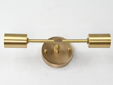 Sleek Minimal Brass Wall Sconce | Customizable Modern Accent Light Fixture for Refined Interiors - 32522